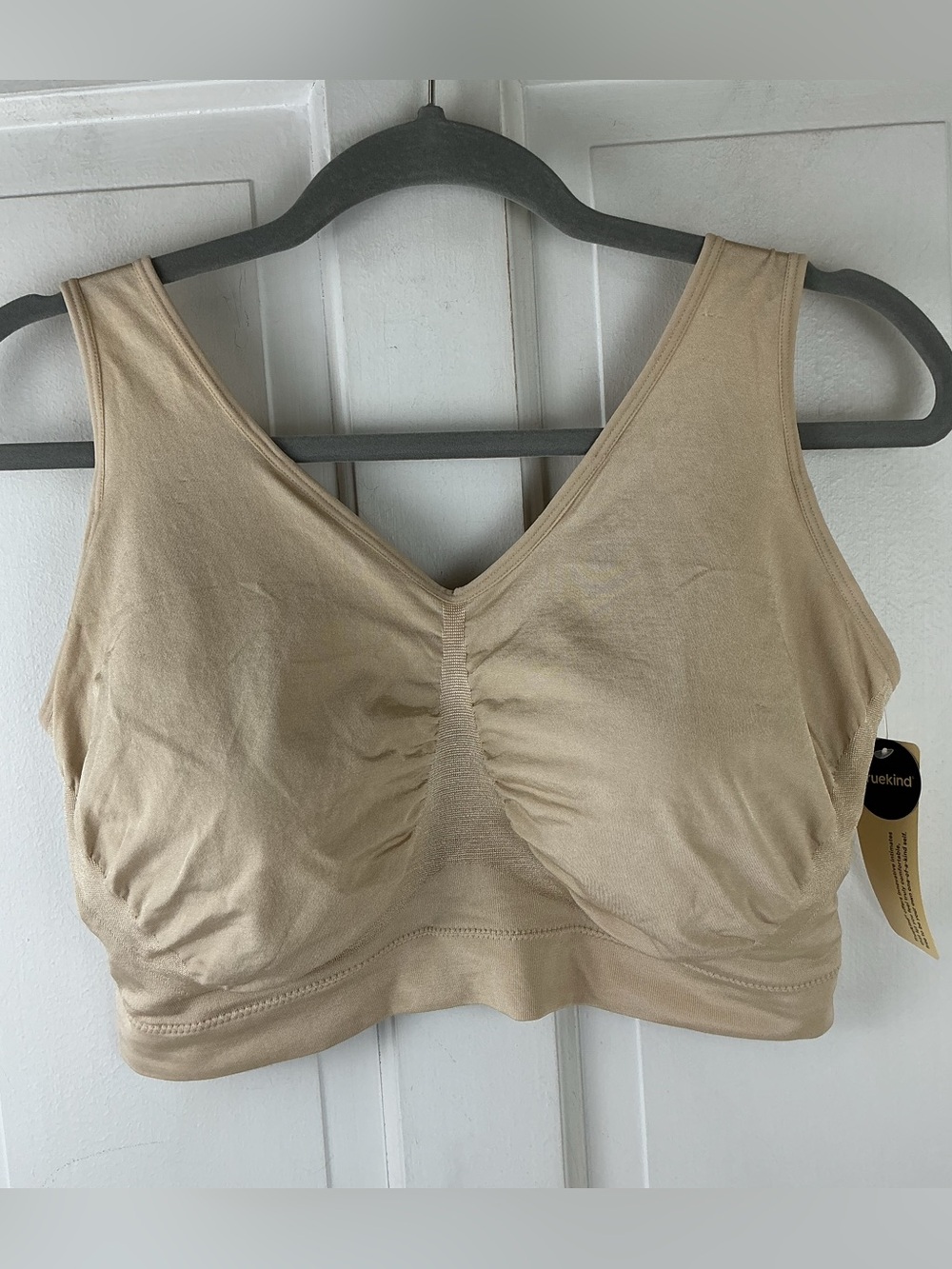 Truekind Everyday Throw-on Wireless Bralette Beige 4XL New